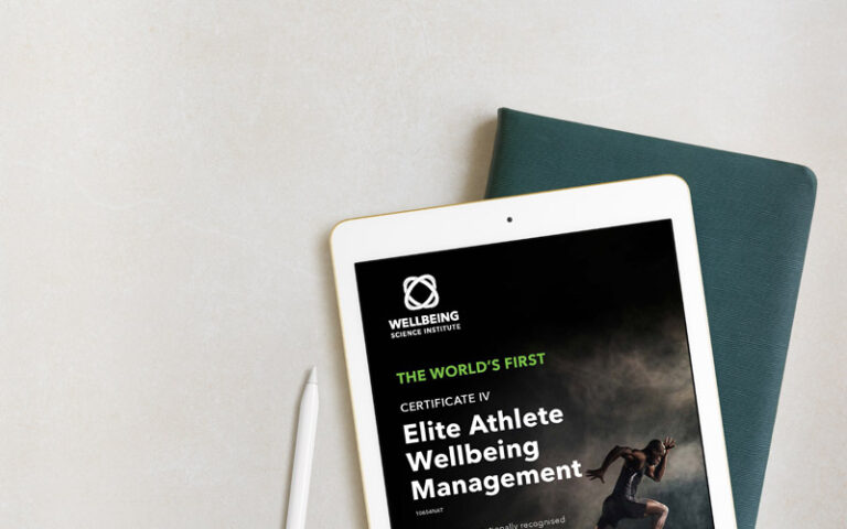 Image of WSI Cert IV Elite Athlete Wellbeing Management program on iPad